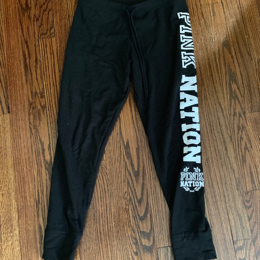 Victoria secret pink, black joggers